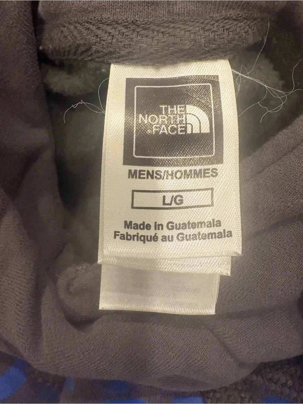 The North Face Men's Charcoal Hoodie with Blue Logo